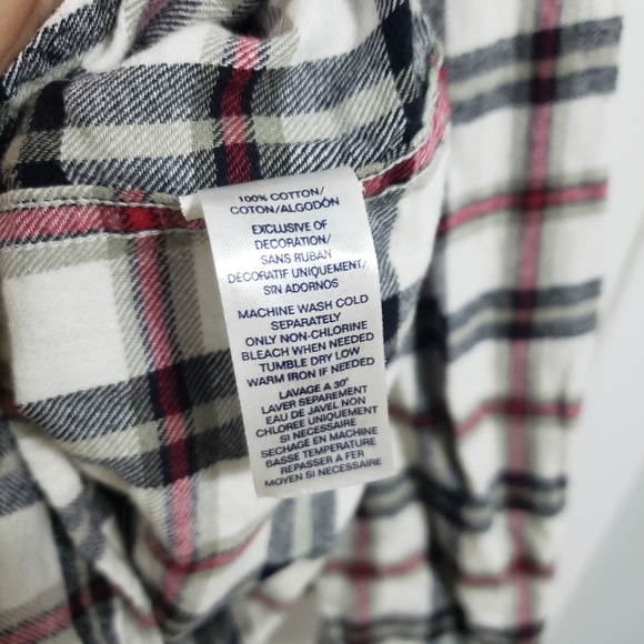 CHAPS Plaid Button Up Blouse Shirt - Picture 7 of 7